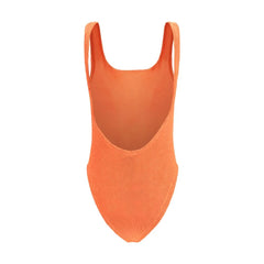 Hunza G Orange Polyester One-Piece Swimsuit - One Size