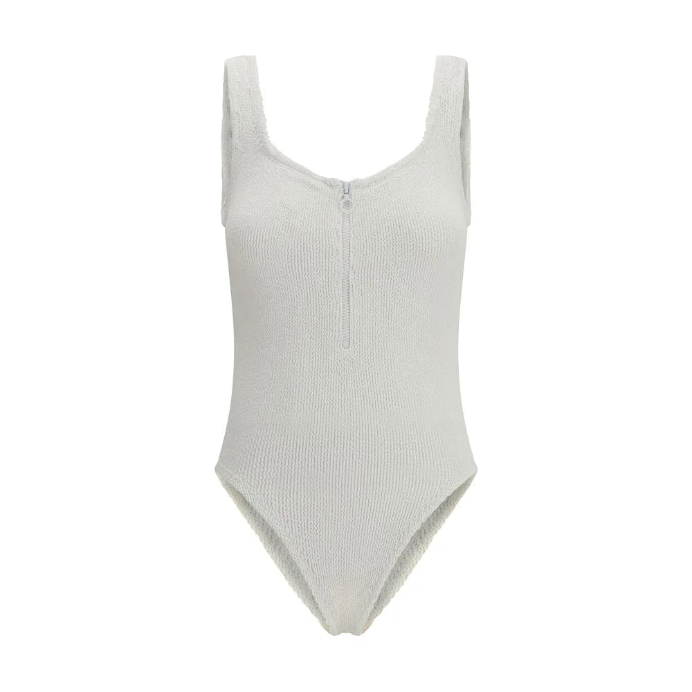 Hunza G White Polyamide One-Piece Swimsuit - One Size