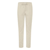 ICHI Beige Polyester Pant - Trousers