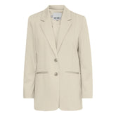 ICHI Beige Recycled Polyester Blazer - Coats & Jackets
