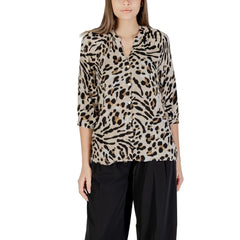 ICHI Beige Viscose Blouse - XXL - Blouses