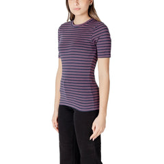 ICHI Bicolor Cotton T-Shirt - IT38|XS - T-Shirts
