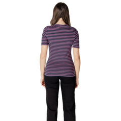 ICHI Bicolor Cotton T-Shirt - IT38|XS - T-Shirts