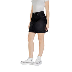 ICHI Black Cotton Mini - 34 | XXS - Skirts