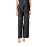 ICHI Black Polyester Pant - Trousers