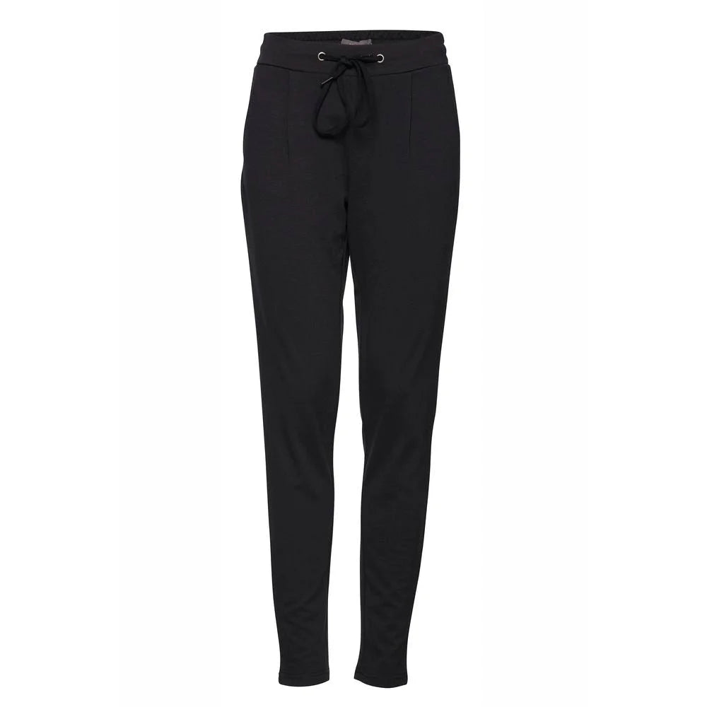 ICHI Black Polyester Pant - Trousers
