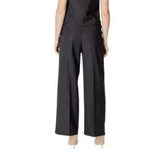 ICHI Black Polyester Pant - Trousers