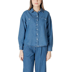 ICHI Blue Cotton Shirt - Shirts