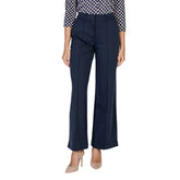 ICHI Blue Polyester Pant - Trousers