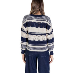 ICHI Blue Recycled Polyester Sweater - Sweaters