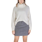 ICHI Cream Marabou Turtleneck - Sweaters