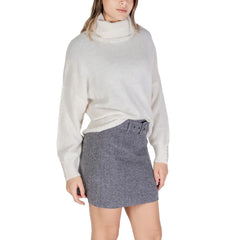 ICHI Cream Marabou Turtleneck - Sweaters