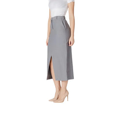 ICHI Gray Polyester Long - Skirts