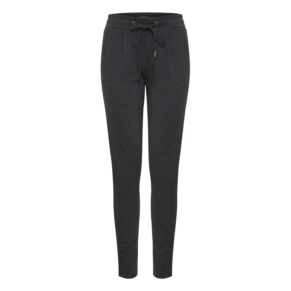 ICHI Gray Polyester Pant - Trousers