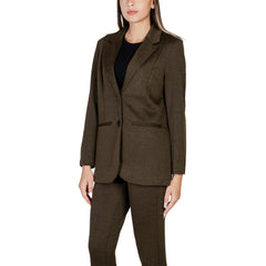 ICHI Green Polyester Blazer - IT42|M - Coats & Jackets