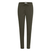 ICHI Green Polyester Pant - Trousers