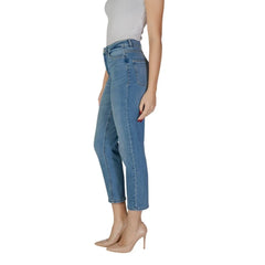 ICHI Light Blue Cotton Mom Jean - Jeans