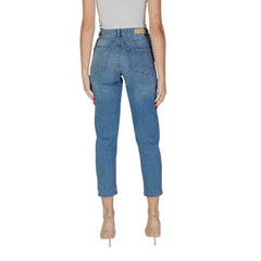 ICHI Light Blue Cotton Mom Jean - Jeans
