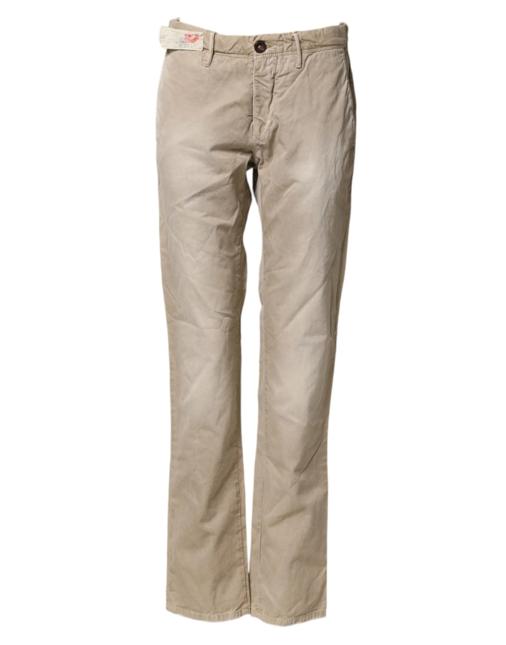 Incotex Beige Mid Waist Straight Women Casual Chino Trouser Pants - W30