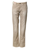 Incotex Beige Mid Waist Straight Women Casual Chino Trouser Pants - W30