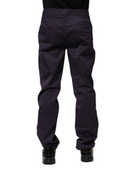 Incotex Dark Purple Mid Waist Casual Straight Pants - IT44 | XS - Chinos
