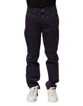 Incotex Dark Purple Mid Waist Casual Straight Pants - IT44 | XS - Chinos