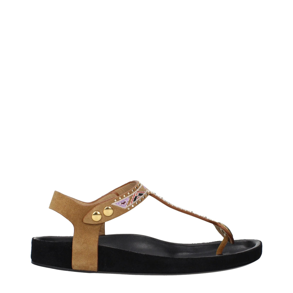 Isabel Marant Beige Leather Flip-Flop Sandals - EU39/US9
