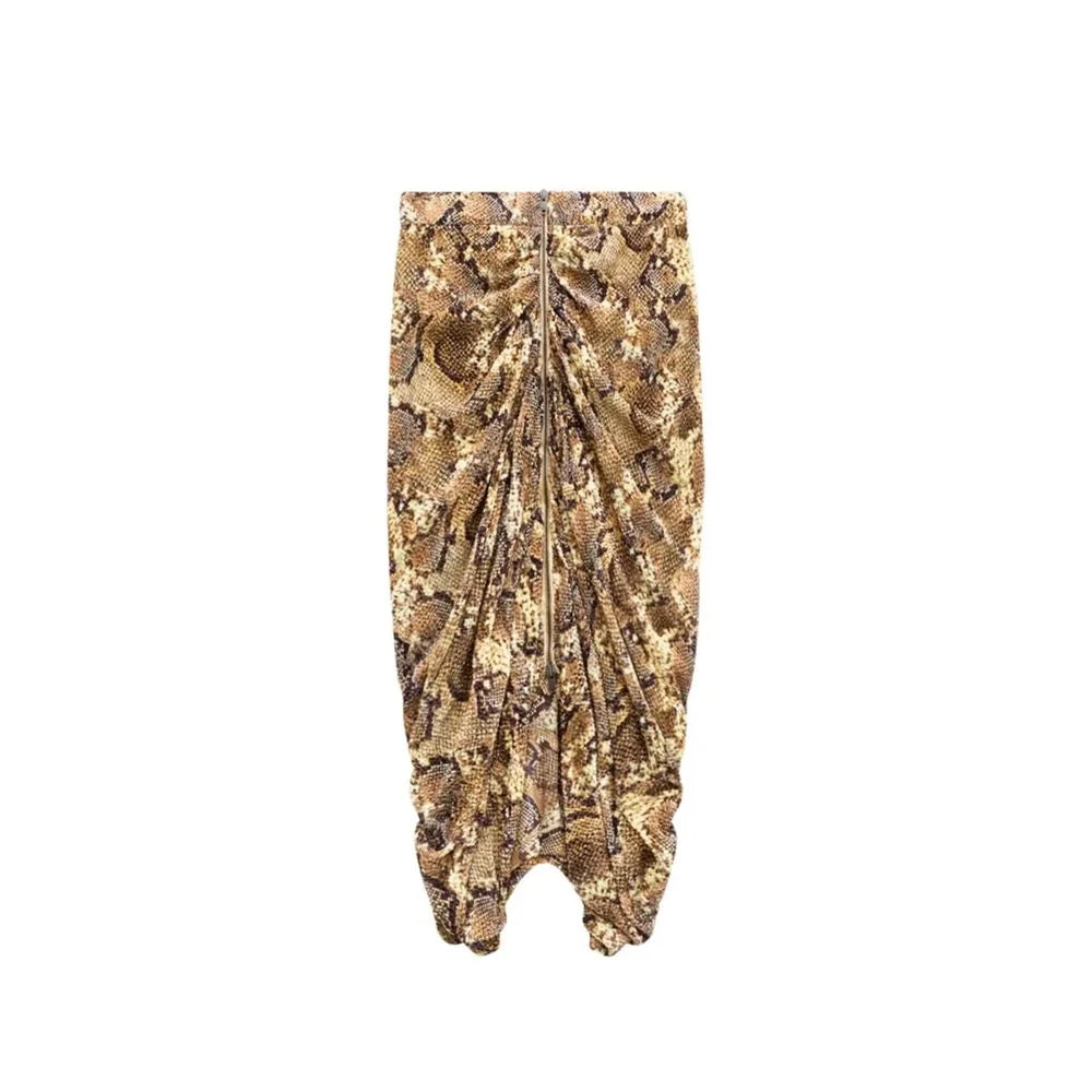 Isabel Marant Beige Silk Midi Skirt - 42
