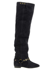 Isabel Marant Black Calfskin Over The Knee - EU37/US7
