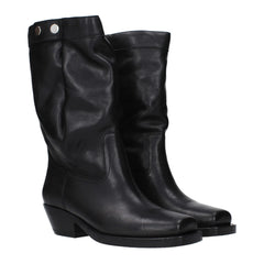 Isabel Marant Black Leather Ankle Boots - EU36/US6