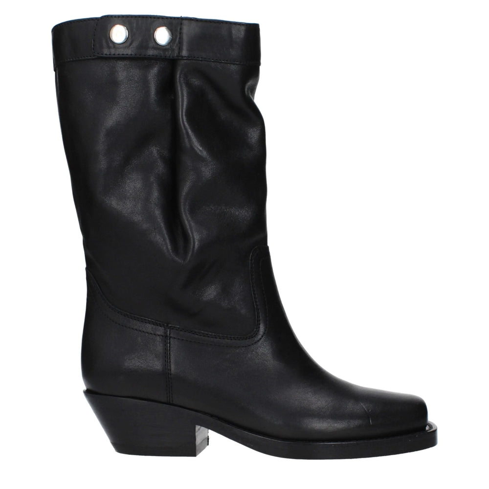 Isabel Marant Black Leather Ankle Boots - EU36/US6