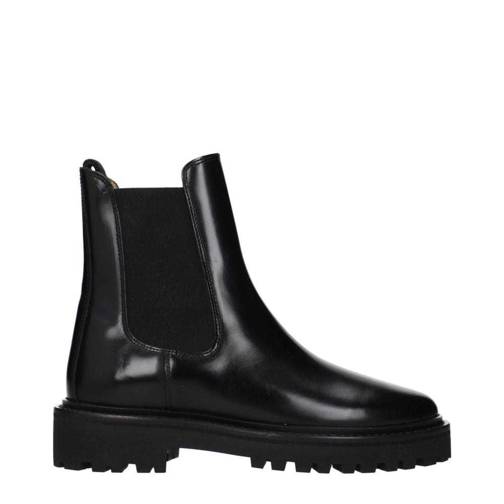 Isabel Marant Black Leather Ankle Boots - EU38/US8