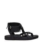 Isabel Marant Black Leather Flat Sandals
