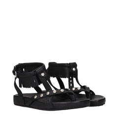 Sandales plates en cuir noir Isabel Marant