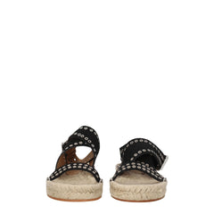 Isabel Marant Black Leather Flat Sandals - EU36/US6