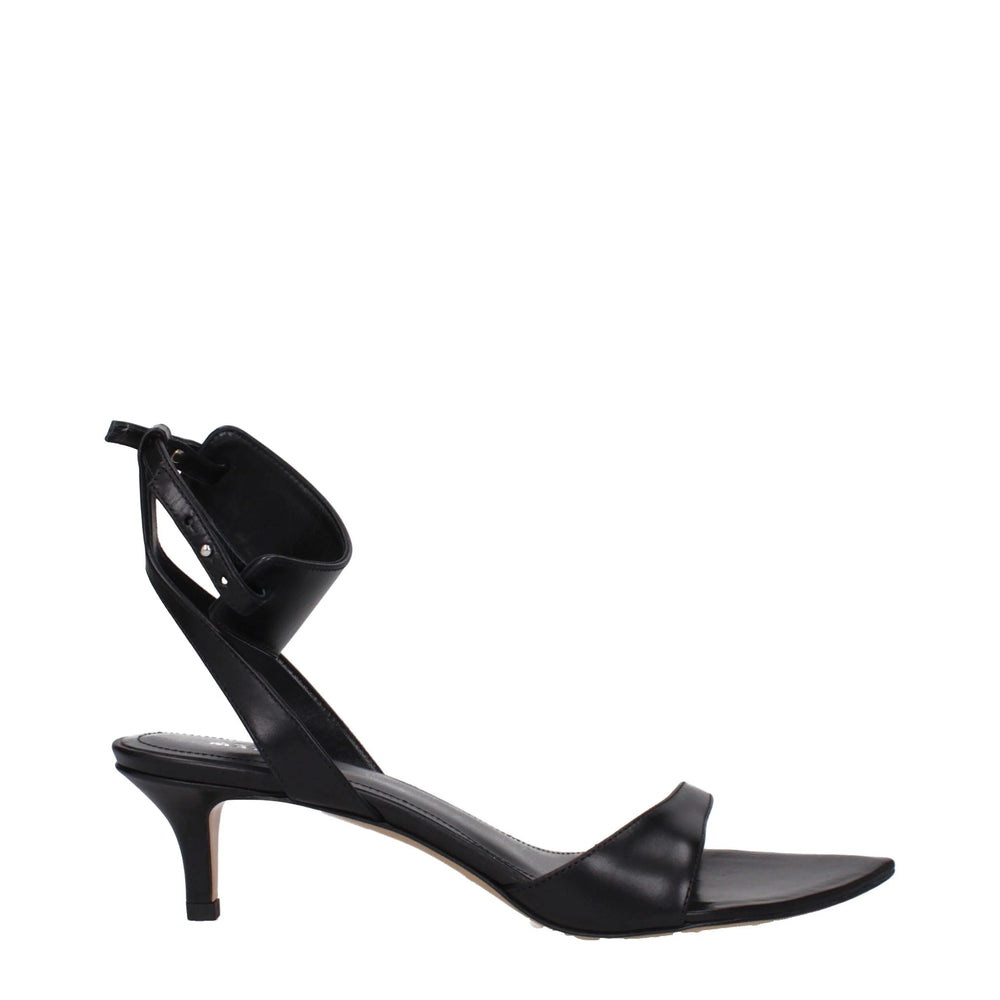 Isabel Marant Black Leather Flat Sandals - EU37/US7 - Sandals