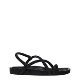 Isabel Marant Black Leather Flat Sandals - EU41/US8