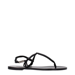 Isabel Marant Black Leather Flip-Flop Sandals