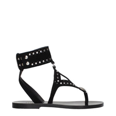 Isabel Marant Black Leather Flip-Flop Sandals - EU36/US6