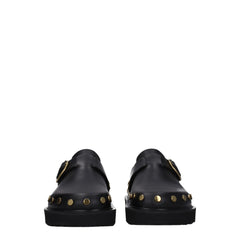 Isabel Marant Black Leather Slippers Sandals - Sandals