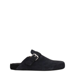 Isabel Marant Black Leather Slippers Sandals - EU42/US9