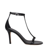 Isabel Marant Black Leather Stiletto Heels Sandals - EU41/US11