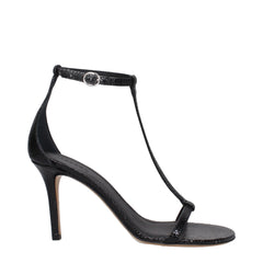 Isabel Marant Black Leather Stiletto Heels Sandals - EU41/US11 - Sandals