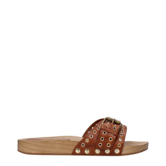 Isabel Marant Brown Leather Slippers Sandals - Sandals
