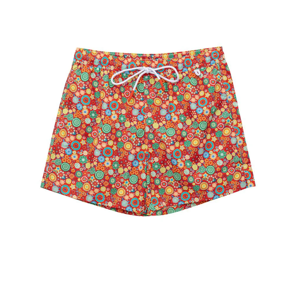 Isaia Red Polyester Swim Short - Swim Boxers