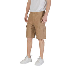 Jack Jones Beige Cotton Bermuda - Cargo Shorts