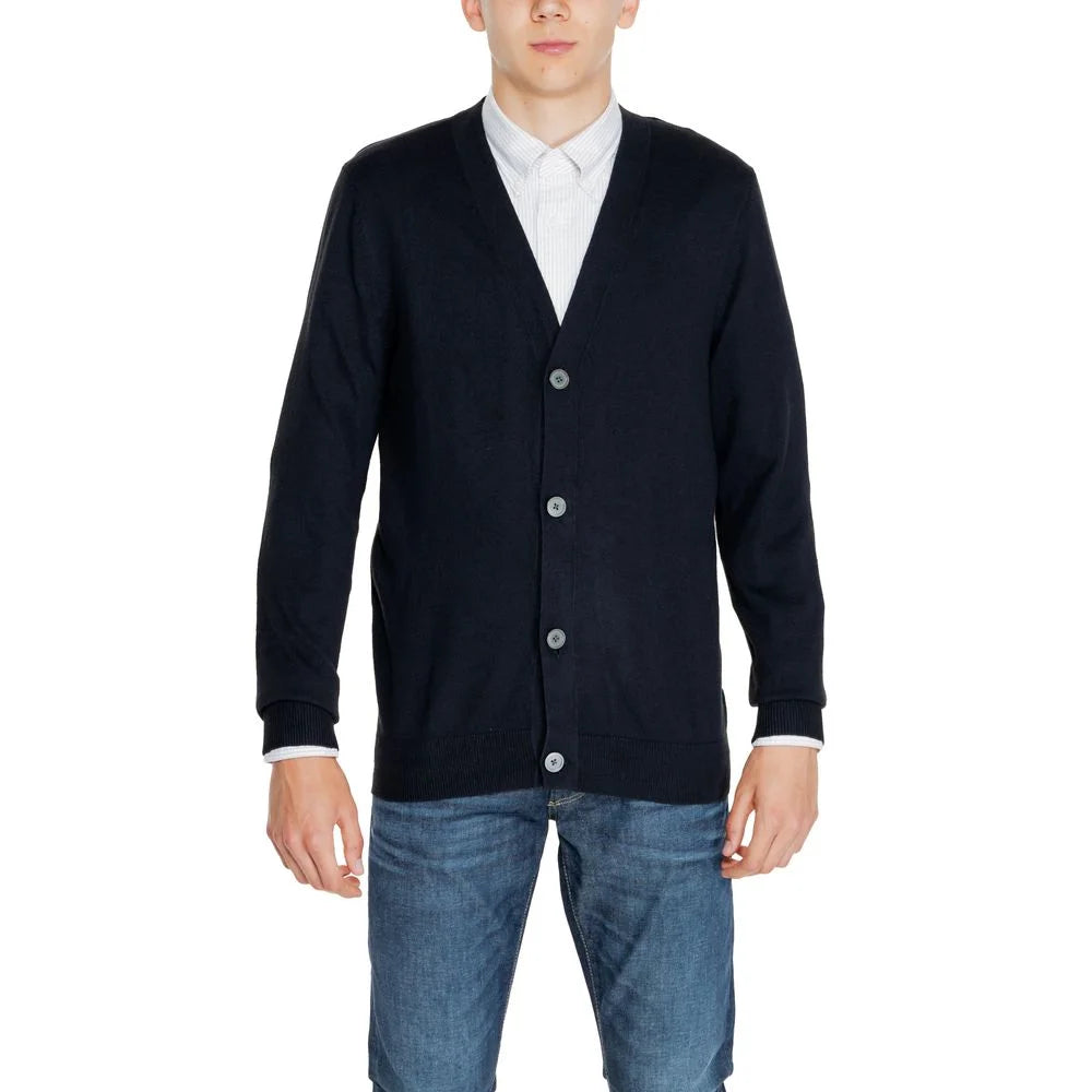 Jack Jones Black Cotton Cardigan - IT48 | L - Cardigans