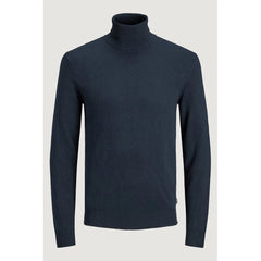 Jack Jones Blue Cotton Turtleneck - Sweaters