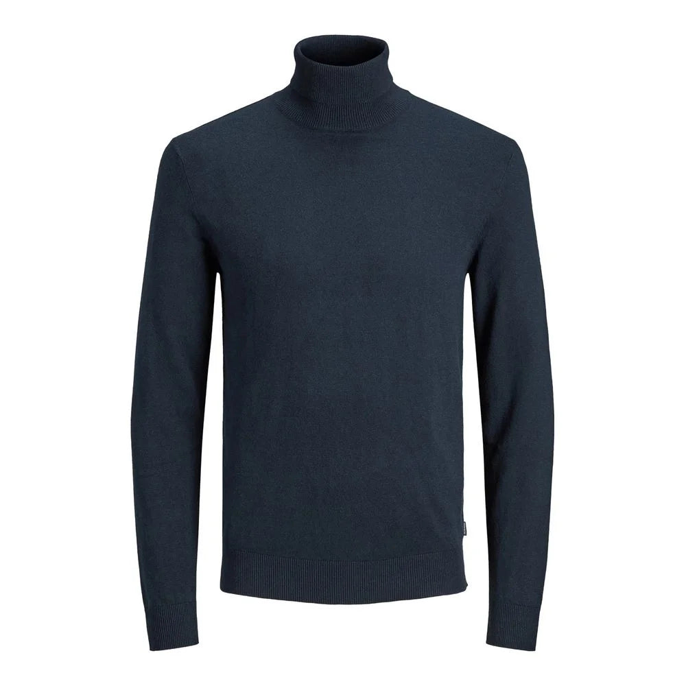 Jack Jones Blue Cotton Turtleneck - Sweaters