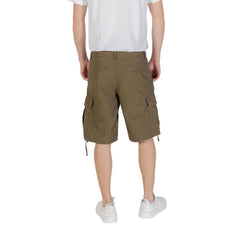 Jack Jones Green Cotton Bermuda - Cargo Shorts